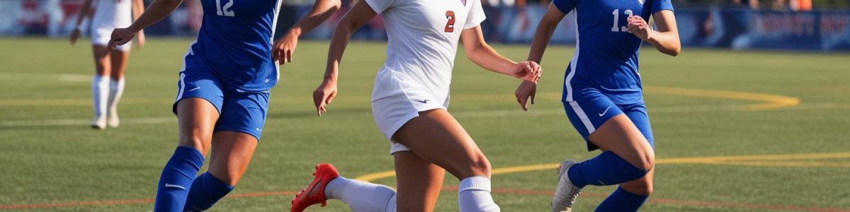 images of 3 female soccer players in a game